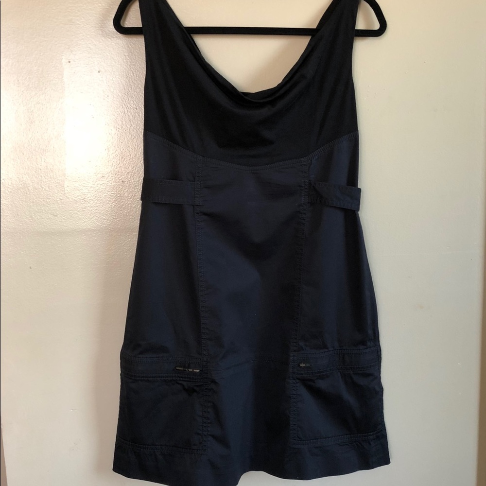 Diane von Furstenberg Dress Black Draped Neck Sz 4